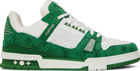 louis vuitton trainer green denim